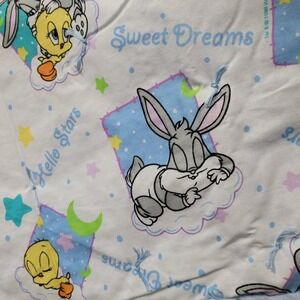 Handmade Warner Bros Bugs Bunny Tweety Premie Baby Blanket 23x24 Sweet Dreams